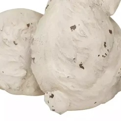 Hot Kirklands Home Distressed Rabbits Statue White