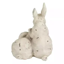 Hot Kirklands Home Distressed Rabbits Statue White