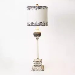Best Kirklands Home Distressed White Square Base Buffet Lamp