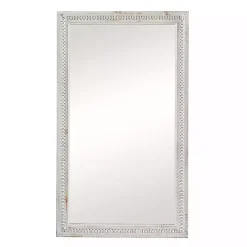 Online Kirklands Home Distressed White Wood Carved Frame Wall Mirror