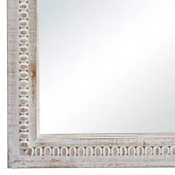 Online Kirklands Home Distressed White Wood Carved Frame Wall Mirror