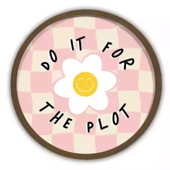 Discount Kirklands Home Do It For The Plot Checkered Round Wall Art
