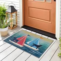Outlet Kirklands Home Dogs on Sailboats Indoor/Outdoor Rug, 3x4