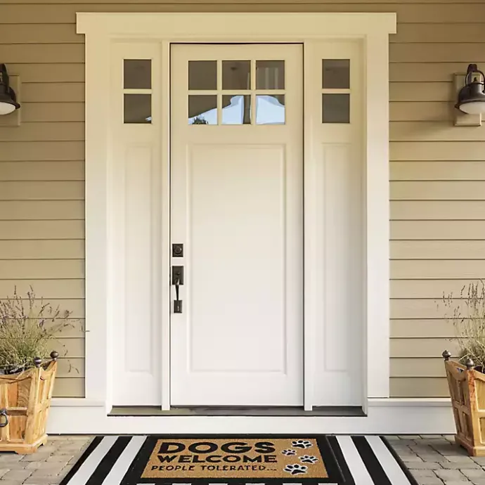 New Kirklands Home Dogs Welcome People Tolerated Coir Doormat