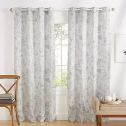 Online Kirklands Home Dove Gray Floral 2-pc. Curtain Panel Set, 96 in.