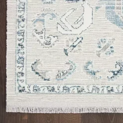 Hot Kirklands Home Dove Gray Ornate Bordered Area Rug, 5x7