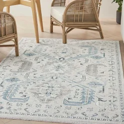 Hot Kirklands Home Dove Gray Ornate Bordered Area Rug, 5x7