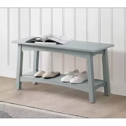 Online Kirklands Home Dove Rustic Farmhouse Wood Bench Gray