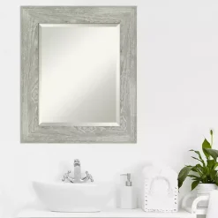 Clearance Kirklands Home Dove Gray Scoop Frame Beveled Mirror, 22x26 in.