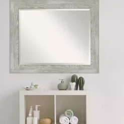 Discount Kirklands Home Dove Gray Scoop Frame Beveled Mirror, 34x28 in.