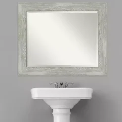 Discount Kirklands Home Dove Gray Scoop Frame Beveled Mirror, 34x28 in.