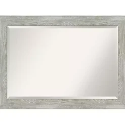 Outlet Kirklands Home Dove Gray Scoop Frame Beveled Mirror, 42x30 in.