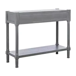 Discount Kirklands Home Dove Turned Leg Rustic Console Table Gray
