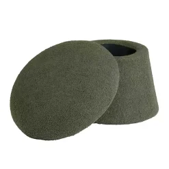 Clearance Kirklands Home Drak Boucle Mushroom Storage Ottoman Green