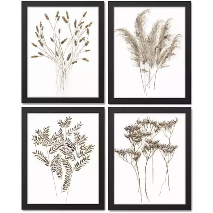 Clearance Kirklands Home Dried Florals 4-pc. Framed Canvas Art Print Set White