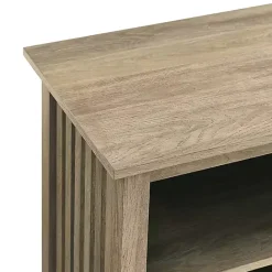 Kirklands Home Driftwood Slatted Sides Media Cabinet Gray