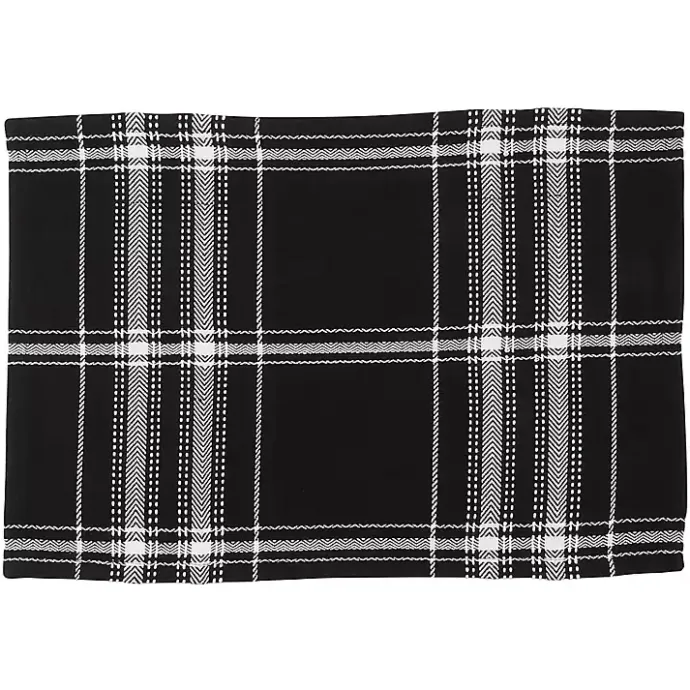 Best Kirklands Home Dual White and Black Cotton Placemats, Set of 4