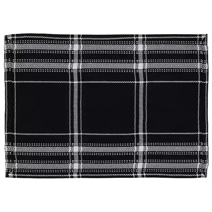 Best Kirklands Home Dual White and Black Cotton Placemats, Set of 4