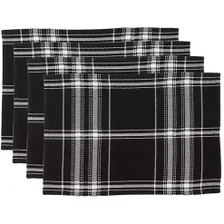 Best Kirklands Home Dual White and Black Cotton Placemats, Set of 4