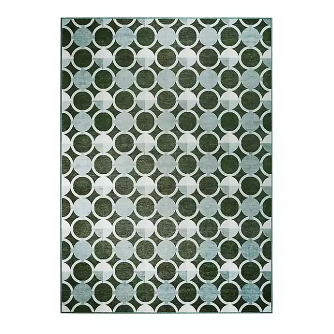 Kirklands Home Dula Sage Green Washable Area Rug, 5x7