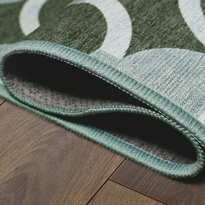 Kirklands Home Dula Sage Green Washable Area Rug, 5x7