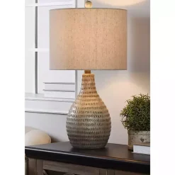 Sale Kirklands Home Earth Tone Oak Table Lamp Gray