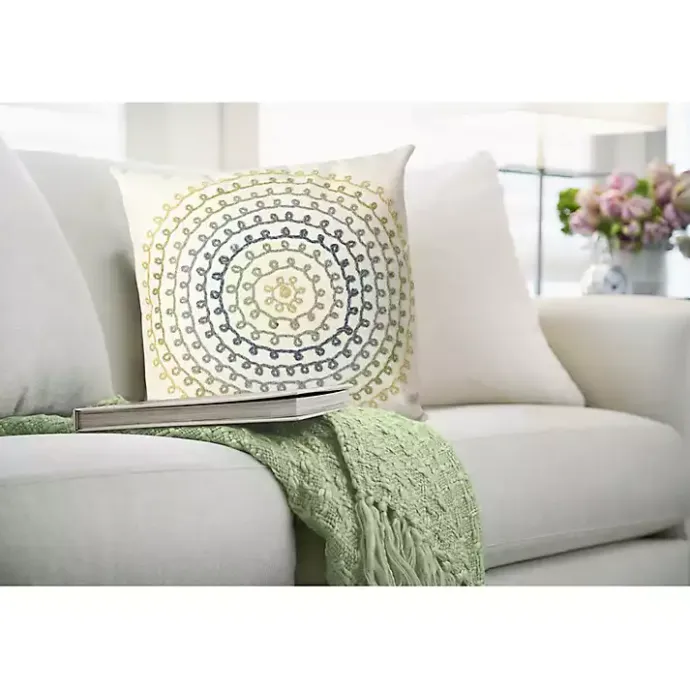 Hot Kirklands Home Earthy Lamontage Swirl Outdoor Throw Pillow Ivory