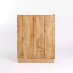 New Kirklands Home Easton Mango Wood Bar Cabinet Tan