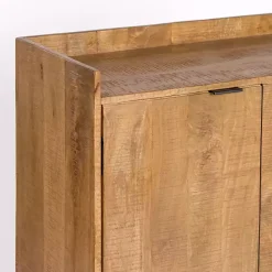New Kirklands Home Easton Mango Wood Bar Cabinet Tan