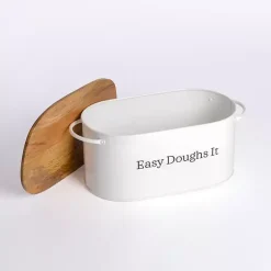 Clearance Kirklands Home Easy Doughs It Metal Bread Box White