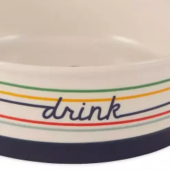 Hot Kirklands Home Eat & Drink Large Striped Pet Bowls, Set of 2 Multi