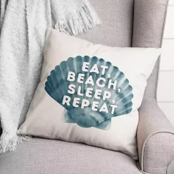 Hot Kirklands Home Eat, Beach, Sleep, Repeat Outdoor Throw Pillow