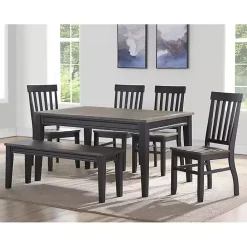 Hot Kirklands Home Ebony and Driftwood Two-Tone Bench Black