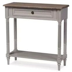 Sale Kirklands Home Edward Gray Mindi Wood Fluted Console Table