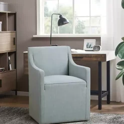 New Kirklands Home Elaine Upholstered Skirted Dining Chair Blue