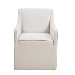 New Kirklands Home Elaine Cream Upholstered Skirted Dining Chair White