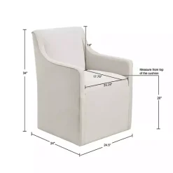 New Kirklands Home Elaine Cream Upholstered Skirted Dining Chair White