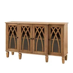 Hot Kirklands Home Eleanora Acorn Wood 4-Door Sideboard Brown
