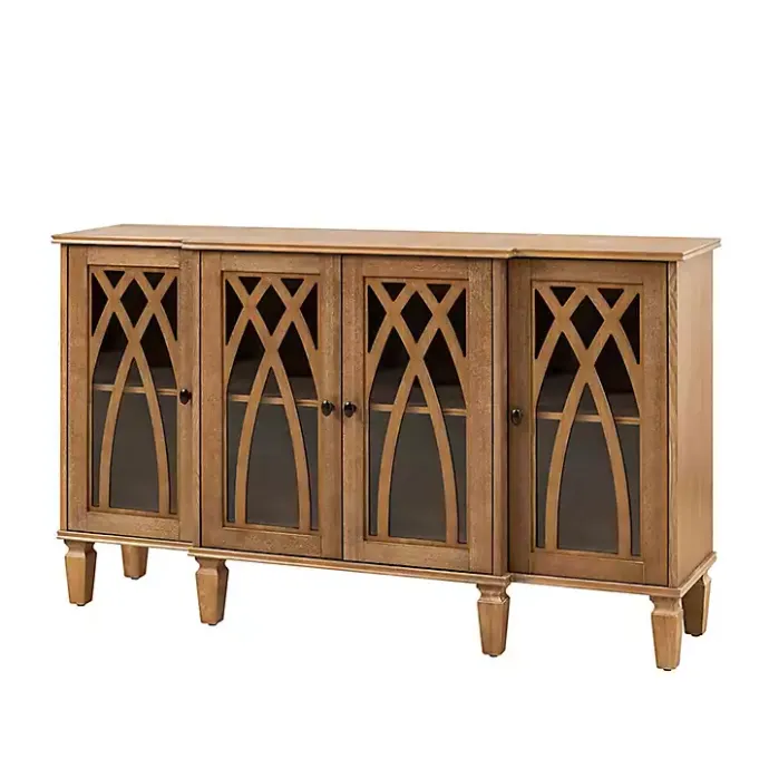 Hot Kirklands Home Eleanora Acorn Wood 4-Door Sideboard Brown