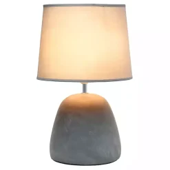 New Kirklands Home Emma Concrete Table Lamp with Shade Gray