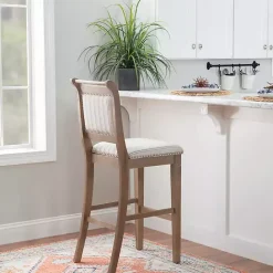 Discount Kirklands Home Emma Bar Stool with Nailhead Trim Gray
