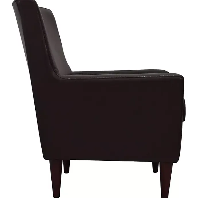 Best Kirklands Home Emma Walnut Faux Leather Accent Chair Brown