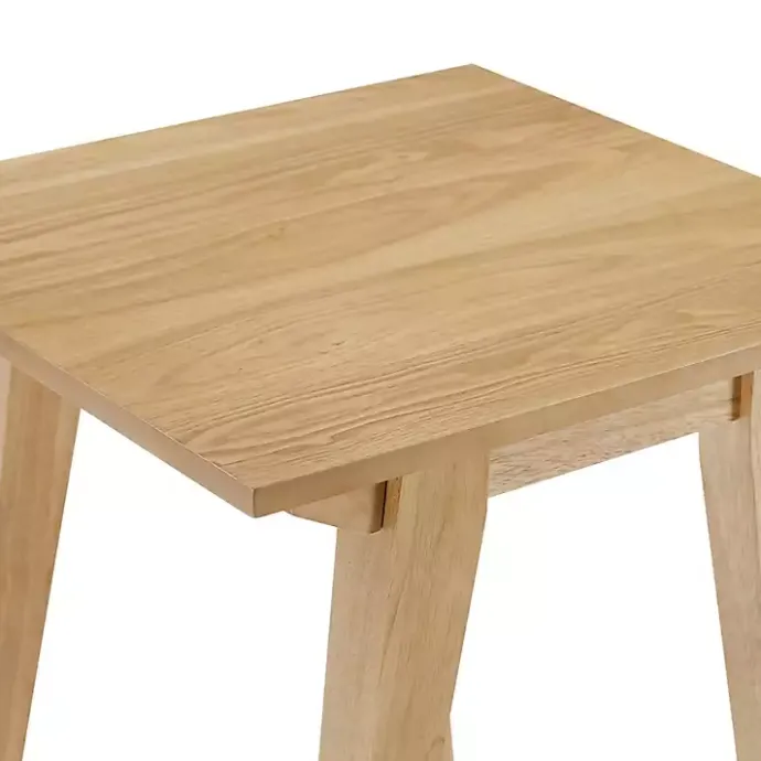 Kirklands Home English Oak Wood Minimalist Accent Table Tan