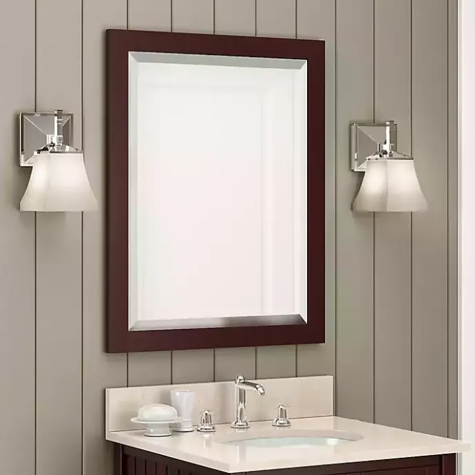 Online Kirklands Home Espresso Beveled Vanity Mirror Brown