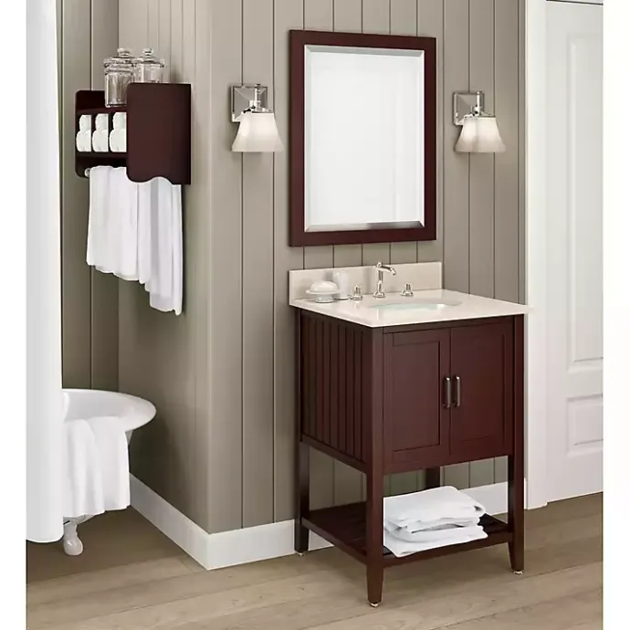 Online Kirklands Home Espresso Beveled Vanity Mirror Brown
