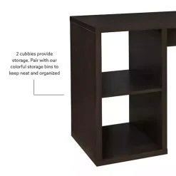 Best Kirklands Home Espresso Cube Storage Wood Desk