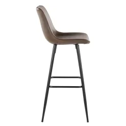Outlet Kirklands Home Espresso Faux Leather Metal Bar Stools, Set of 2 Brown