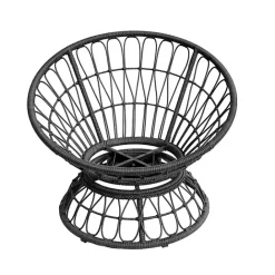Clearance Kirklands Home Espresso Resin Wicker Swivel Chair Black