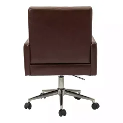 Sale Kirklands Home Espresso Tufted Faux Leather Swivel Office Chair Brown