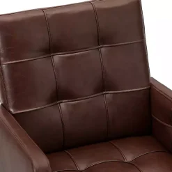 Sale Kirklands Home Espresso Tufted Faux Leather Swivel Office Chair Brown